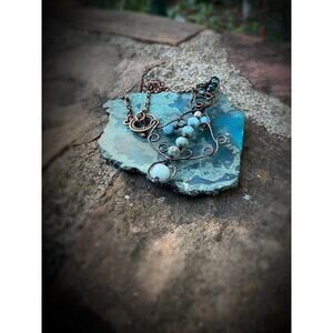 Artisan Larimar and Aquamarine Necklace
